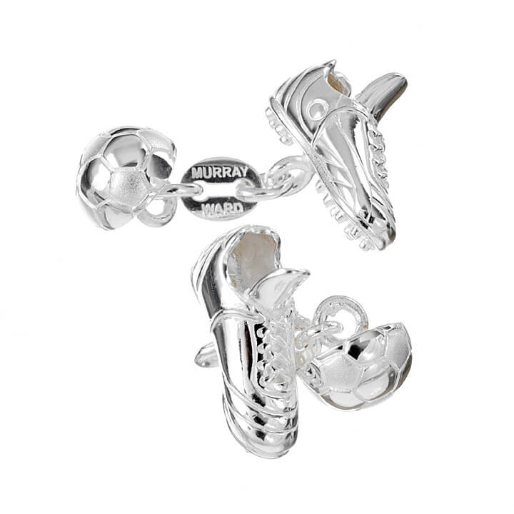 Sterling Silver Football and Boot Cufflinks